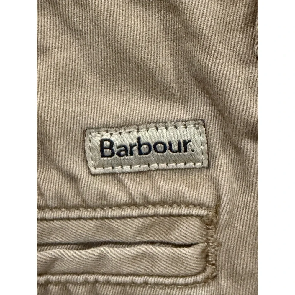Barbour Shorts Mens 40 Khaki Flat Front Cotton 9.5